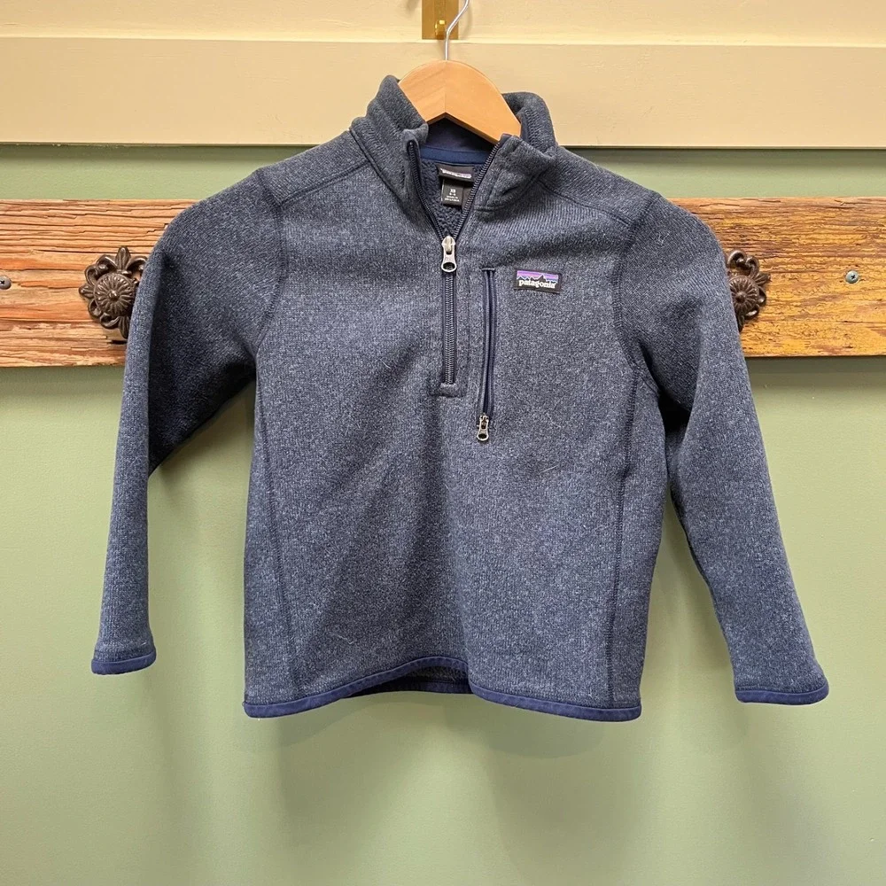 Patagonia Kids Better Sweater 1/4 Zip Fleece Pullover Navy Blue XS 5-6 65705 - Picture 2 of 8